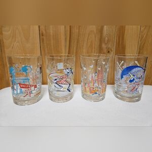 New McDonalds Walt Disney World Remember The Magic 25th Anniversary Glasses 4 PC